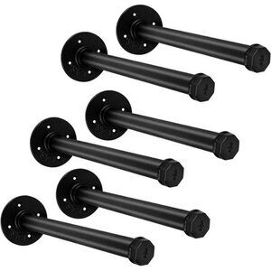 6 Pcs 12 Inch Industrial Pipe Clothes Bar Pipe Clothing Rack for Hanging Clothes